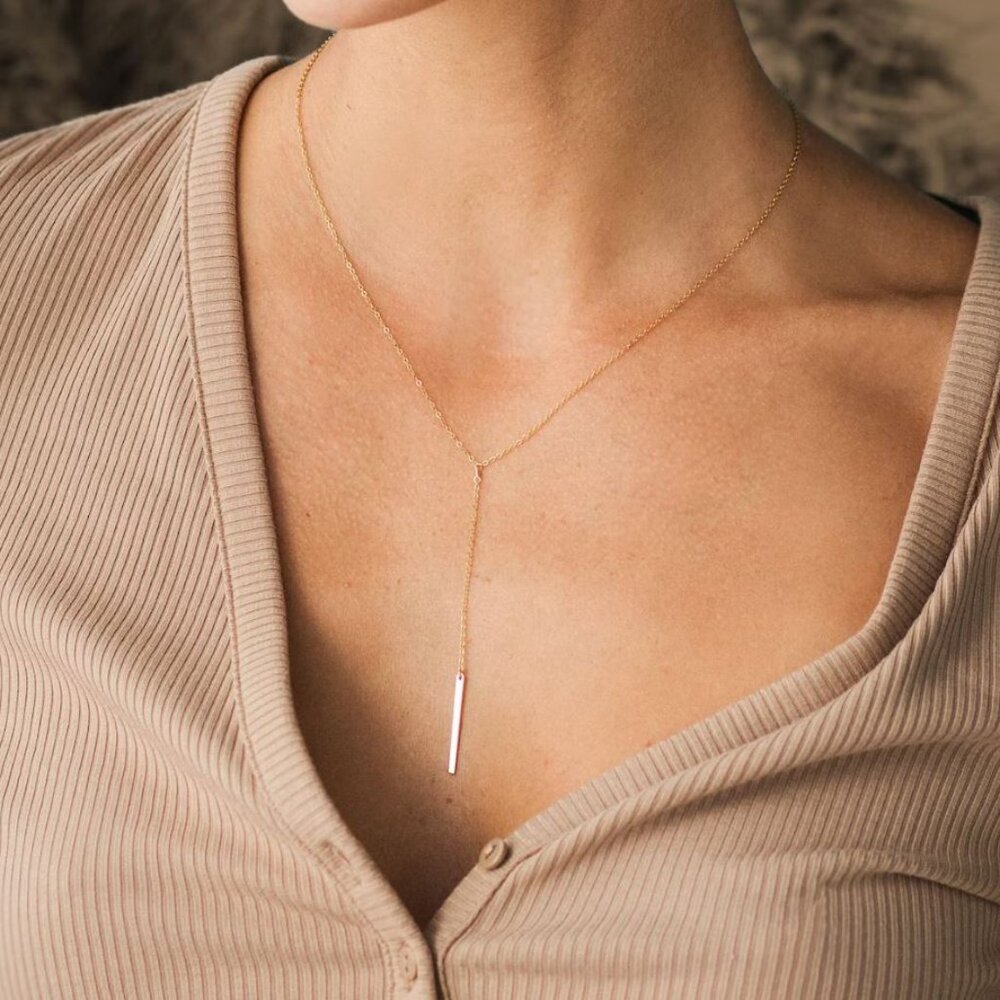Raulo's Lariat Y 14k Rose Gold Plated Necklace